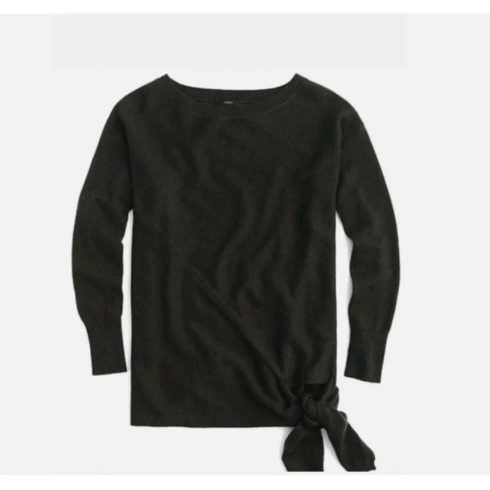 J.Crew Women's Size XS Black Tie‎ Waist Wool Blend Sweater